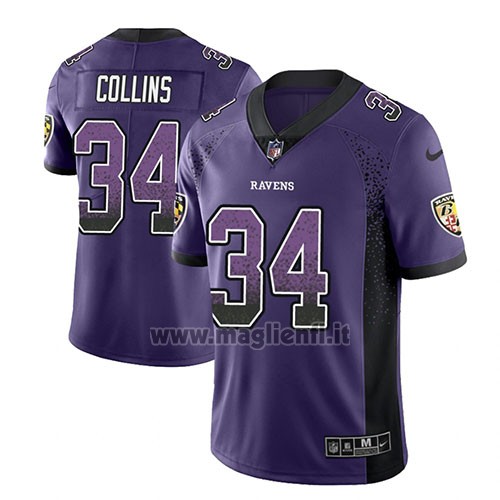 Maglia NFL Limited Baltimore Ravens Alex Collins Viola 2018 Rush Drift Fashion